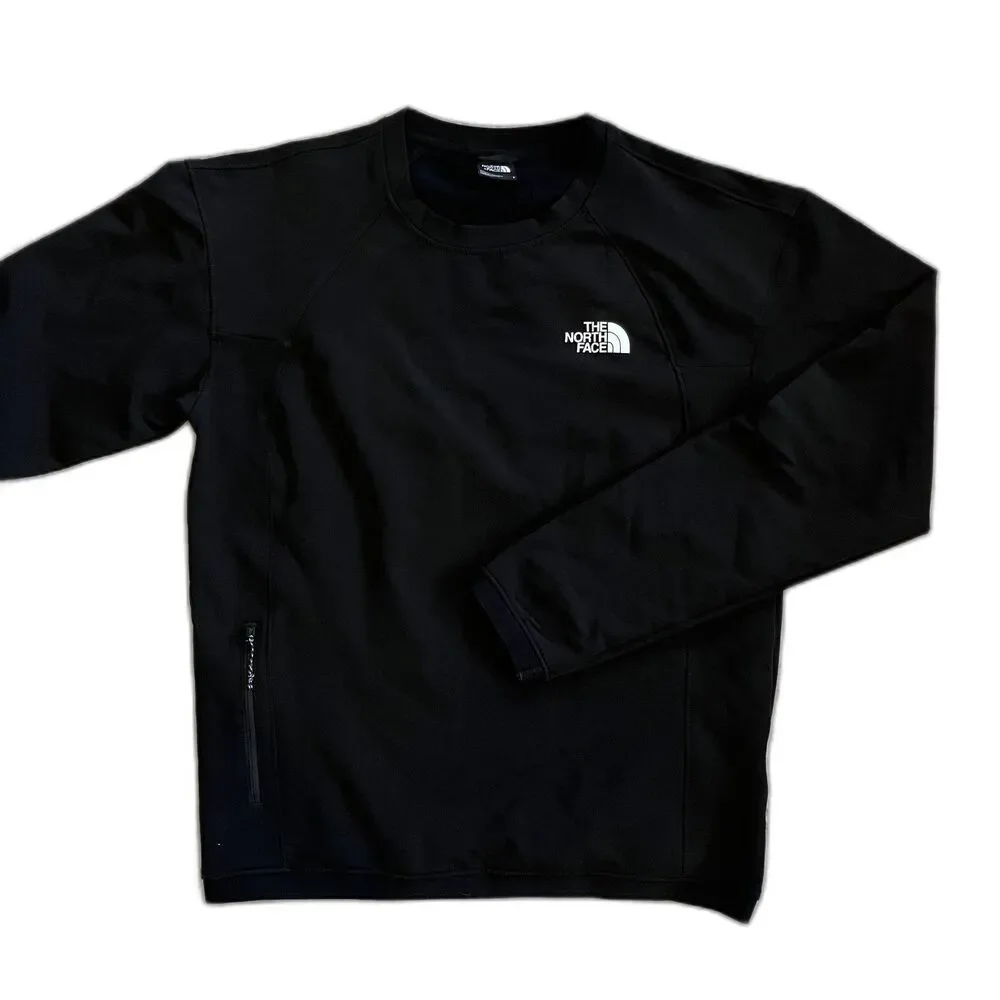 The North Face Fleece Crewneck Black Tekware Size Small‎ Hiking Running Winter